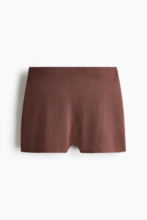 Roll-edge Knitted Shorts
