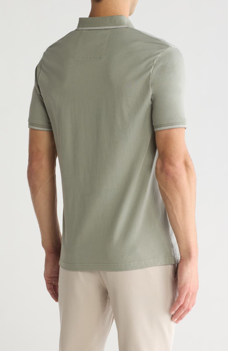Cactus Man Zip Contrast Polo, Alternate, color, Soft Green