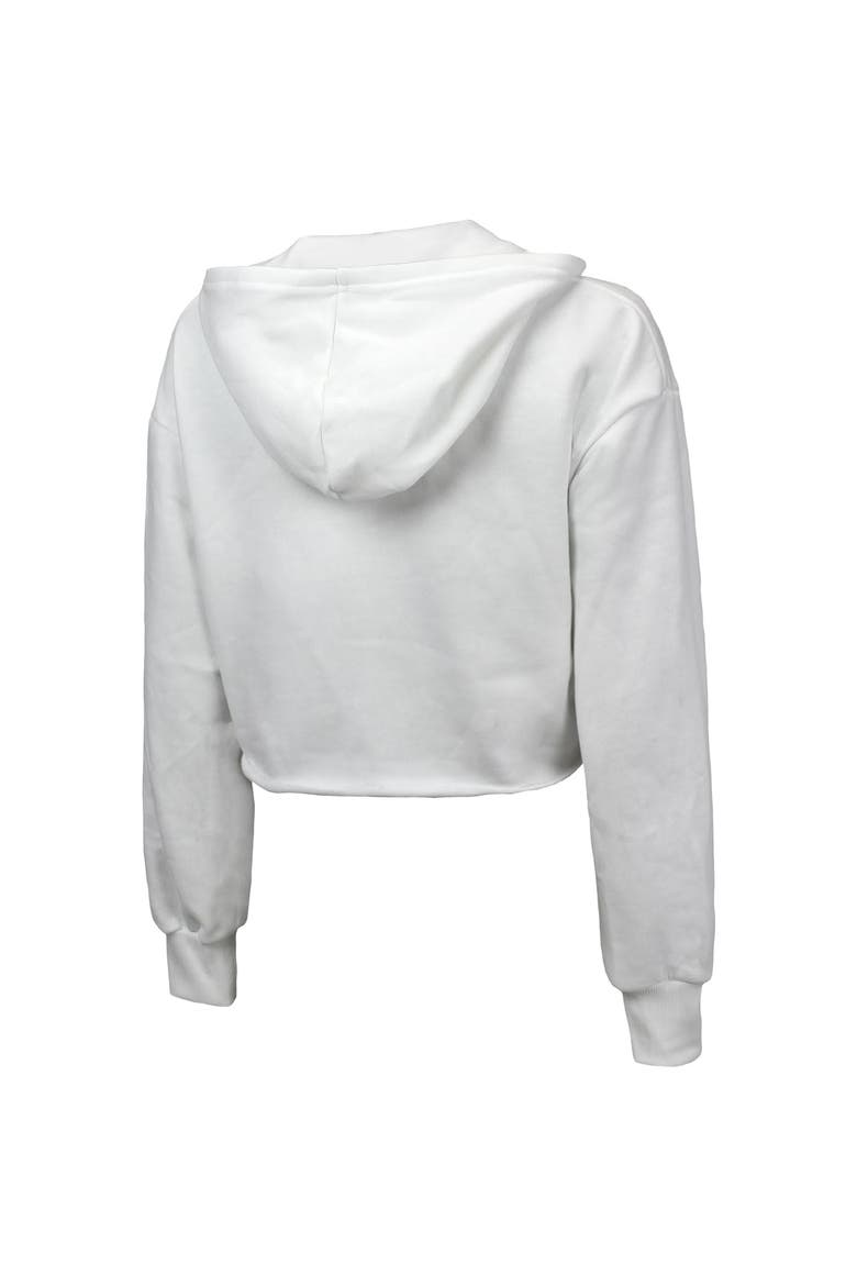 Women's Majestic Threads White Detroit Tigers Cropped Have A Field Day Tri-Blend Hoodie, Alternate, color, White