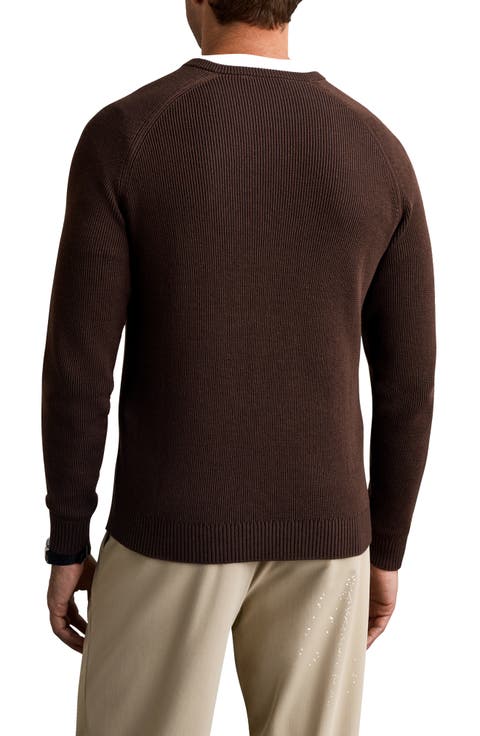 Raglan Sleeve Rib Sweater