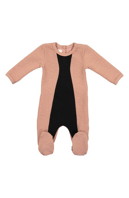 Maniere Manière Colorblock Cotton Blend Footie In Mauve