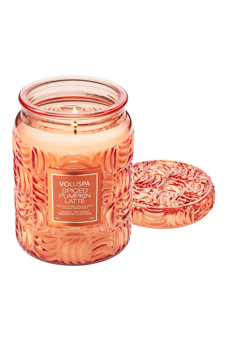 Large Spiced Pumpkin Latte Classic Candle, Alternate, color, ORANGE
