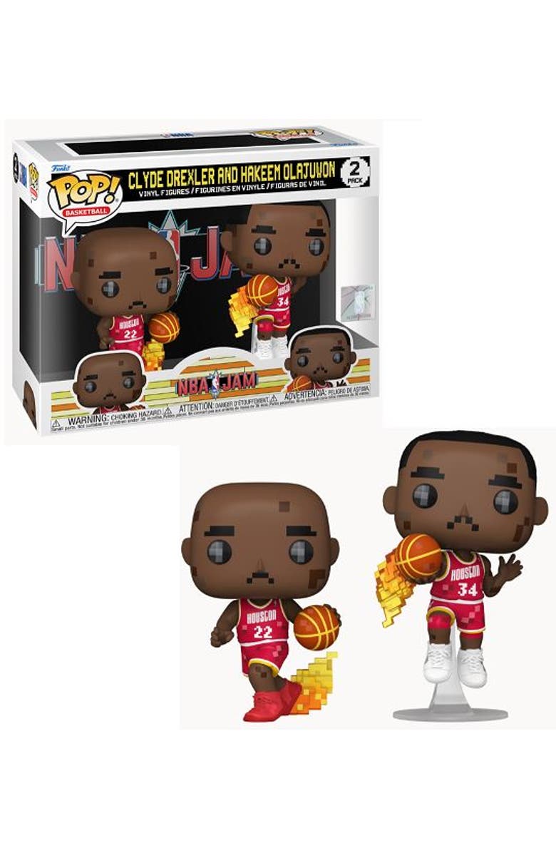 Funko Clyde Drexler & Hakeem Olajuwon (Houston Rockets) 8-Bit NBA Jam Funko Pop! 2Pack, Main, color, Multi-Color