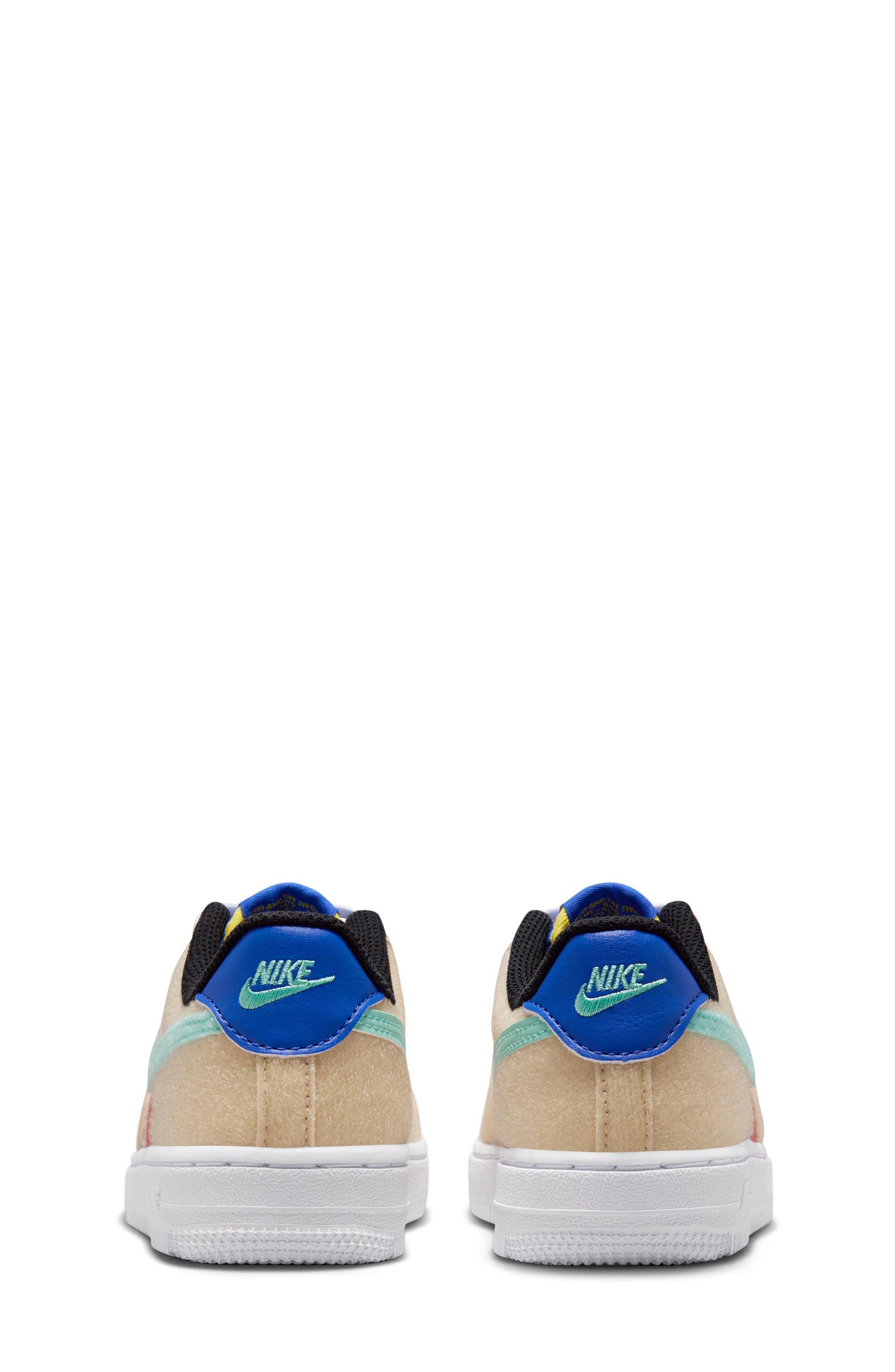 Kids' Air Force 1 LV8 Sneaker, Alternate, color, SAND DRIFT/ EMERALD/ RED