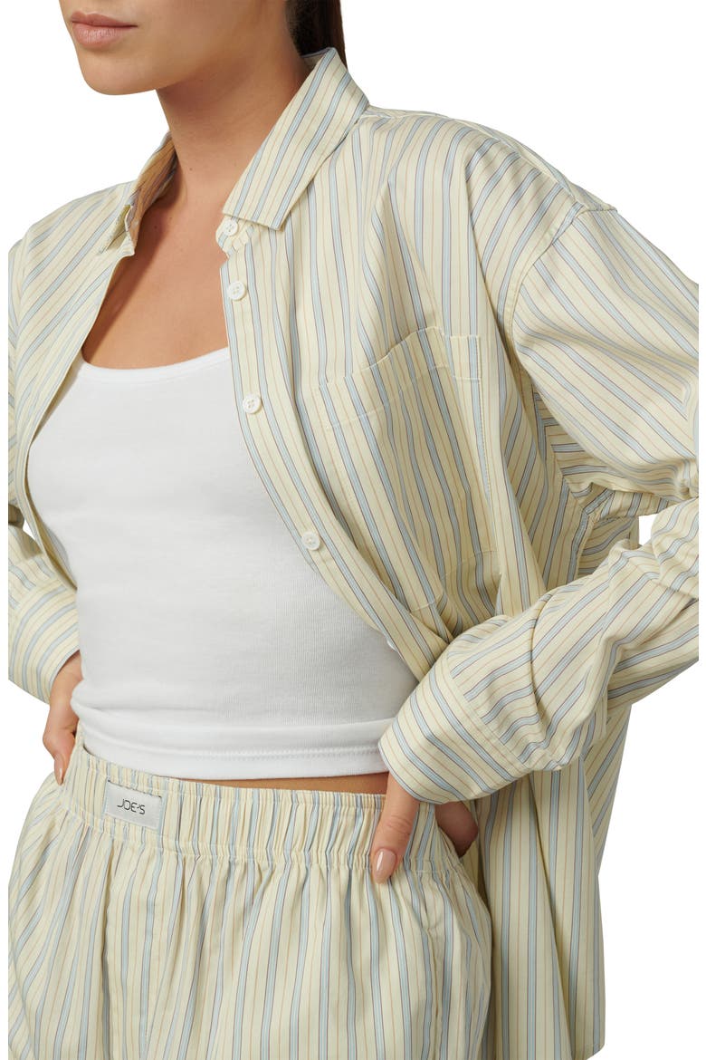 Relaxed Fit Stripe Button-Down Shirt, Alternate, color, ANISE FLOWER VARIG