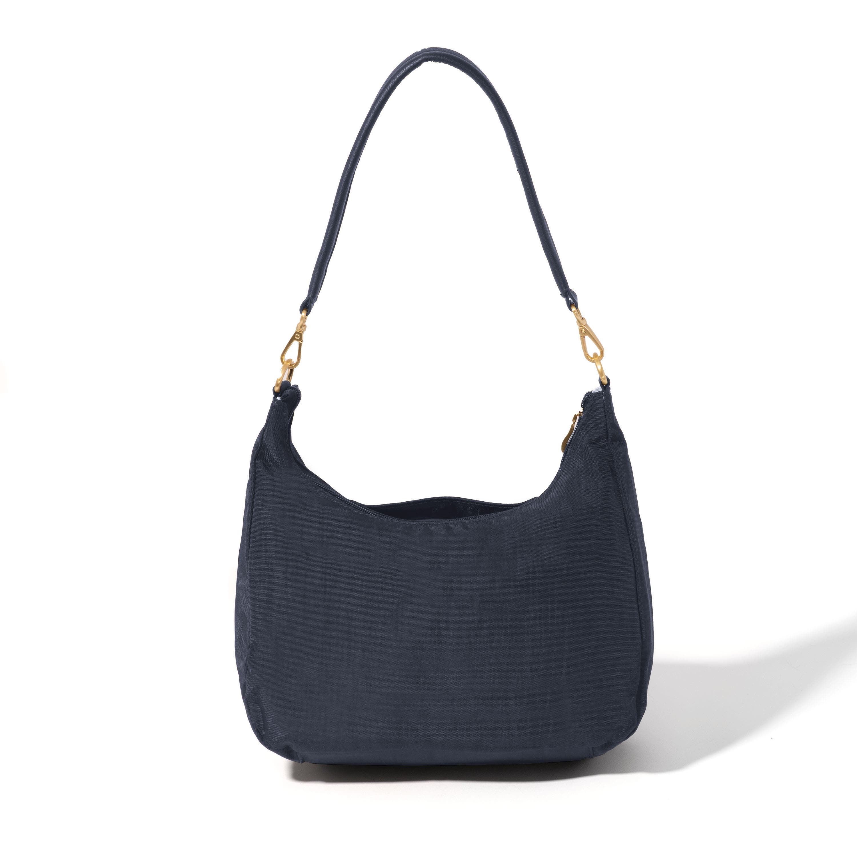 Coastal Flip Lock Half Moon Bag, Alternate, color, French Navy W/ Gold Hardware