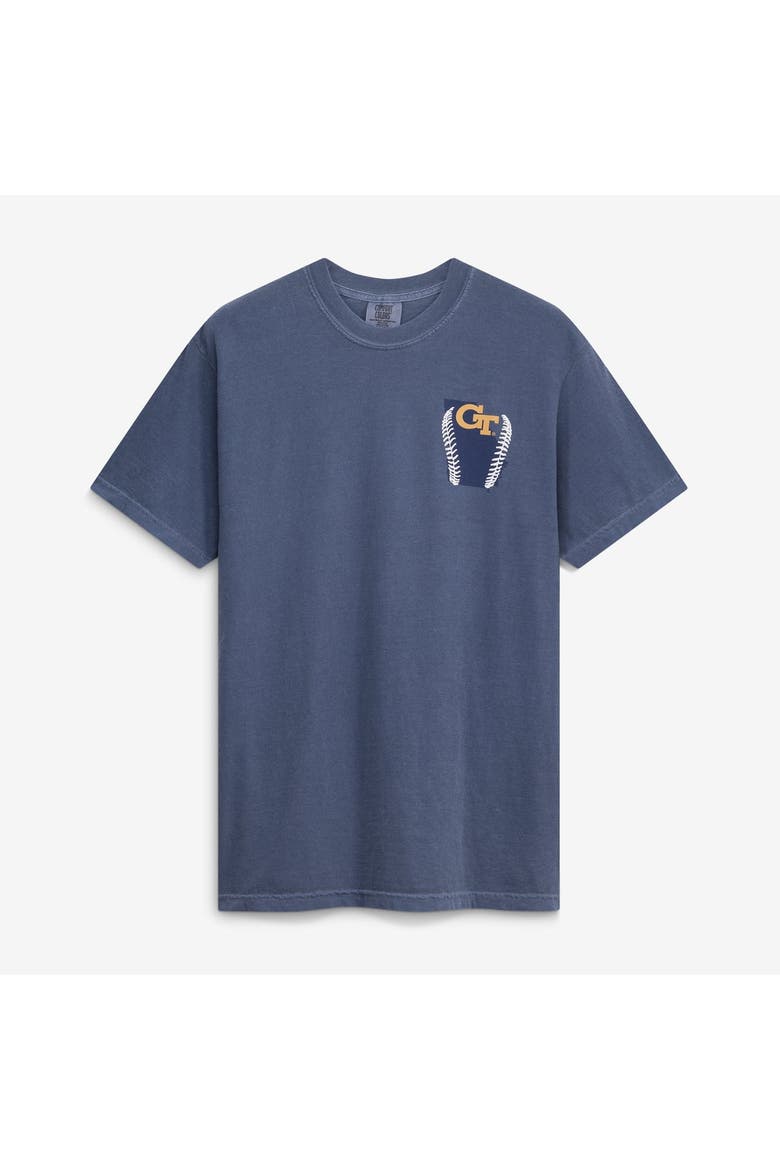Men's  Navy Georgia Tech Yellow Jackets Drawn Mascot Baseball T-Shirt, Alternate, color, Navy