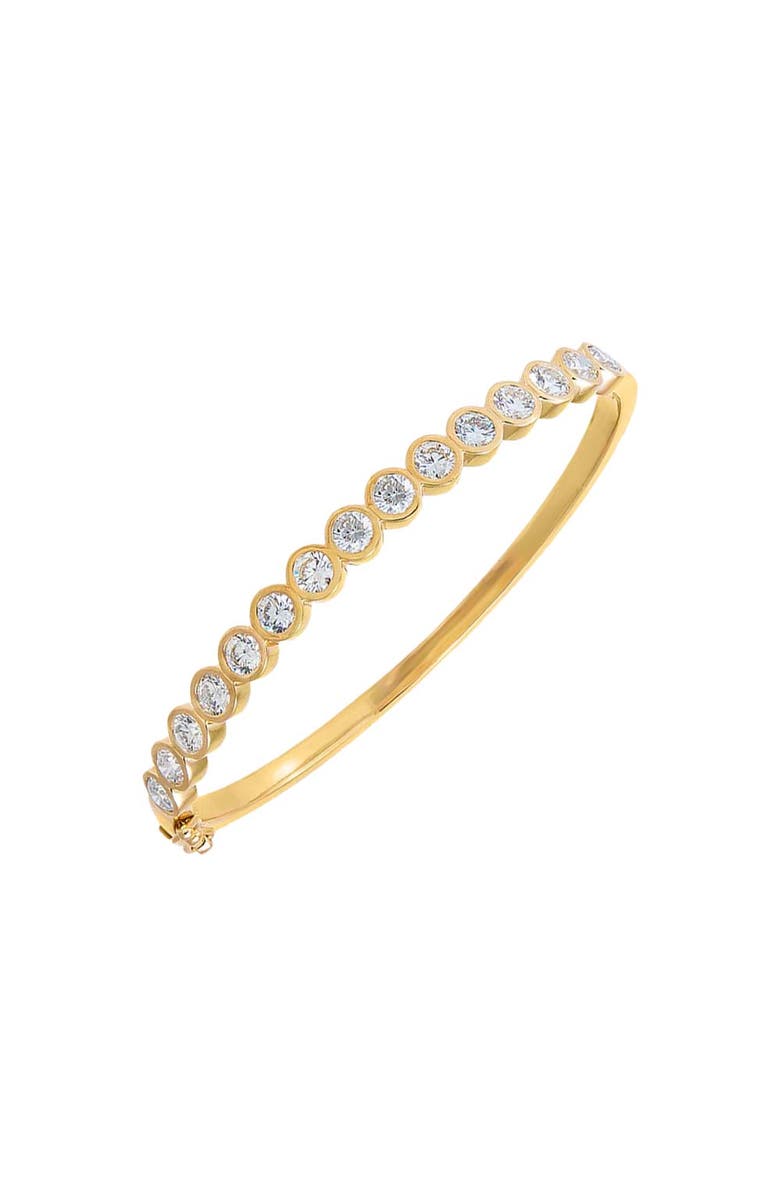 BY ADINA EDEN Lab Grown Diamond Bezel Tennis Bangle Bracelet 14K, Main, color, 14K Gold