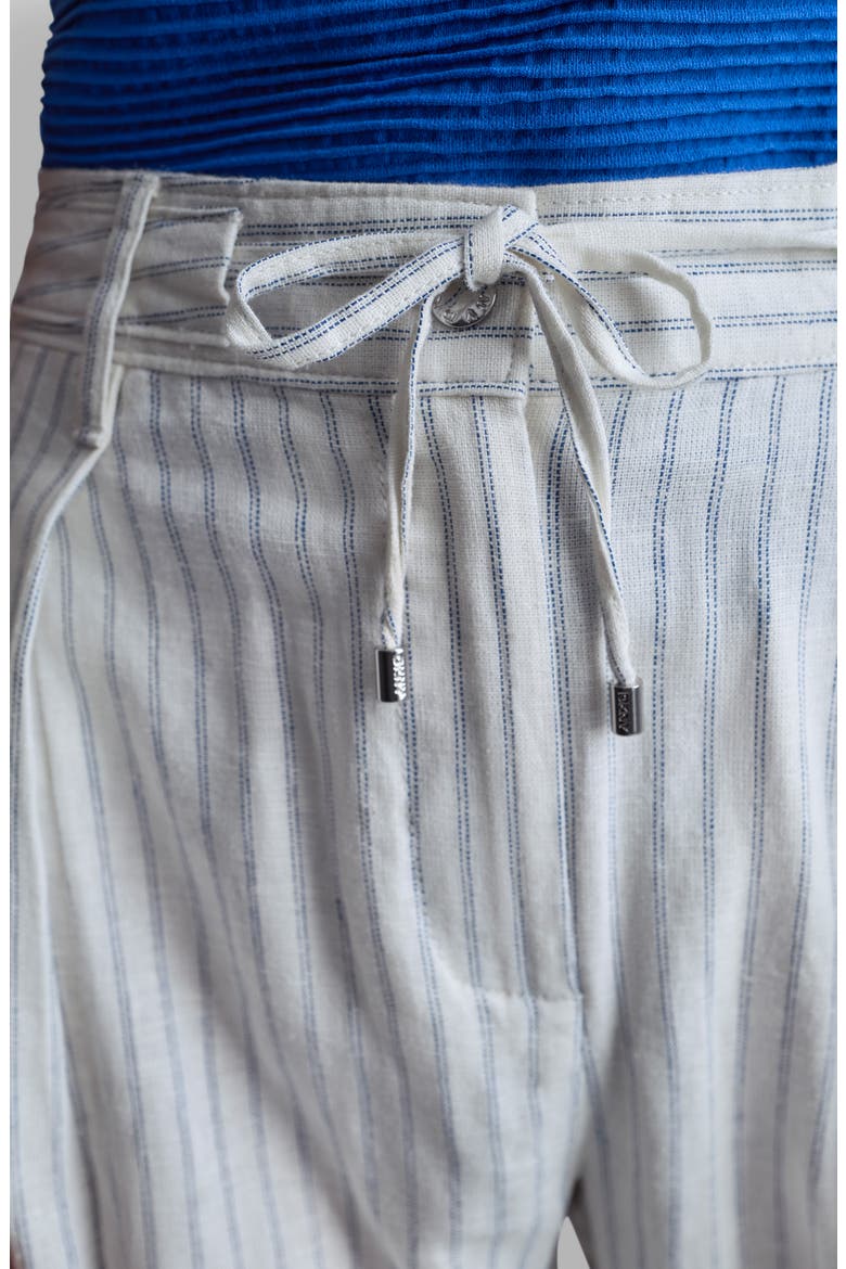 Stripe Linen Blend Drawstring Pants, Alternate, color, IVORY/ADMIRAL
