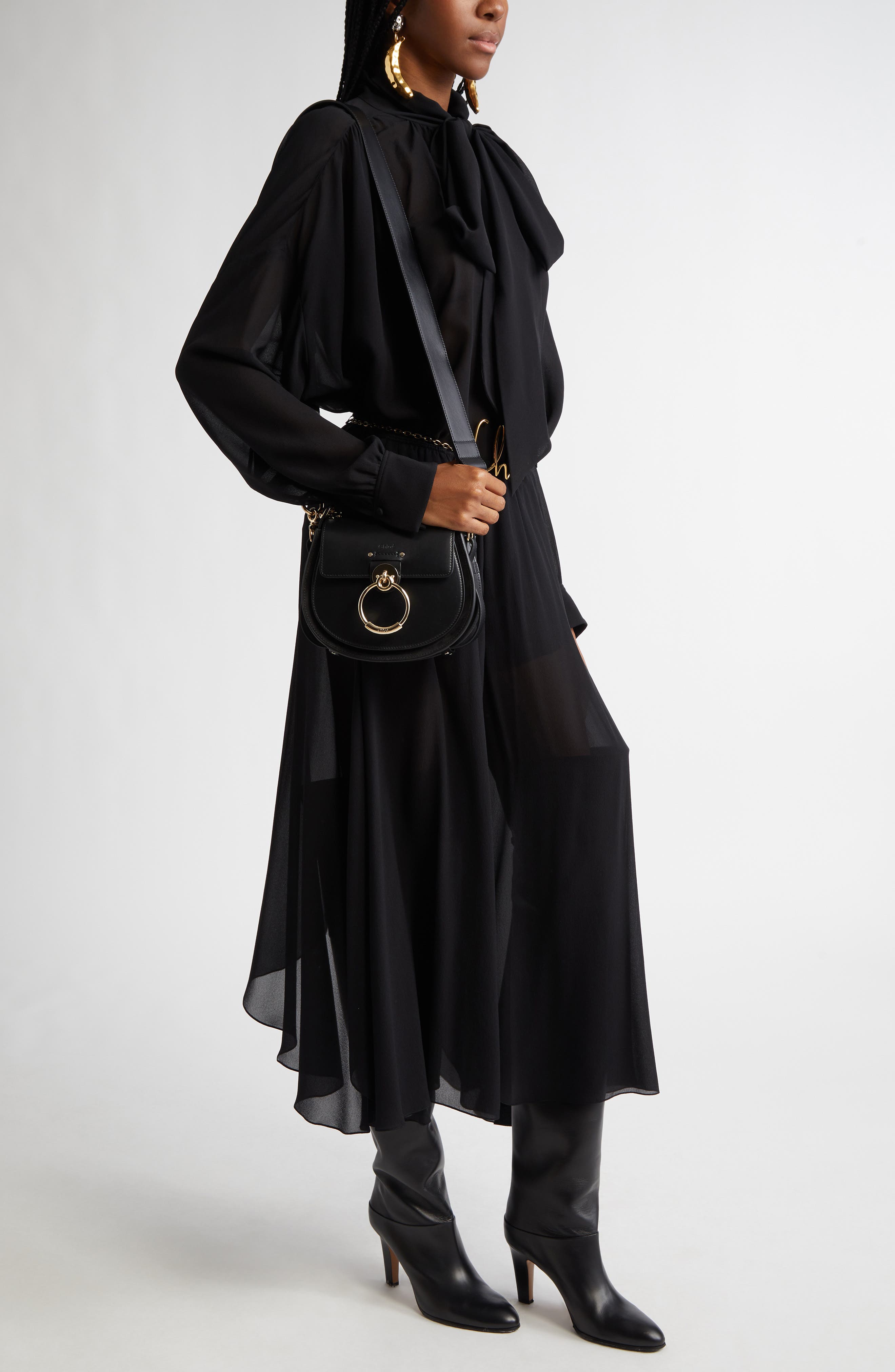 Chloé Small Tess Leather Crossbody Bag, Alternate, color, 