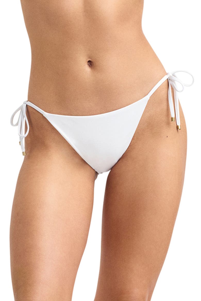Elle Side Tie Bikini Bottoms, Main, color, WHITE
