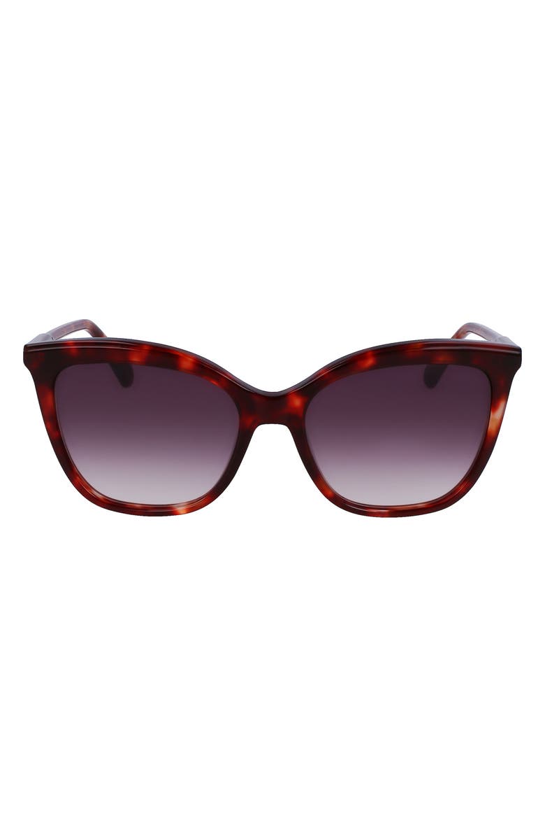 Longchamp 53mm Rectangular Sunglasses, Main, color, Red Havana