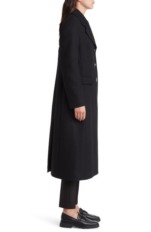 Hugo Boss Boss Clafa Wool Blend Longline Coat In Black