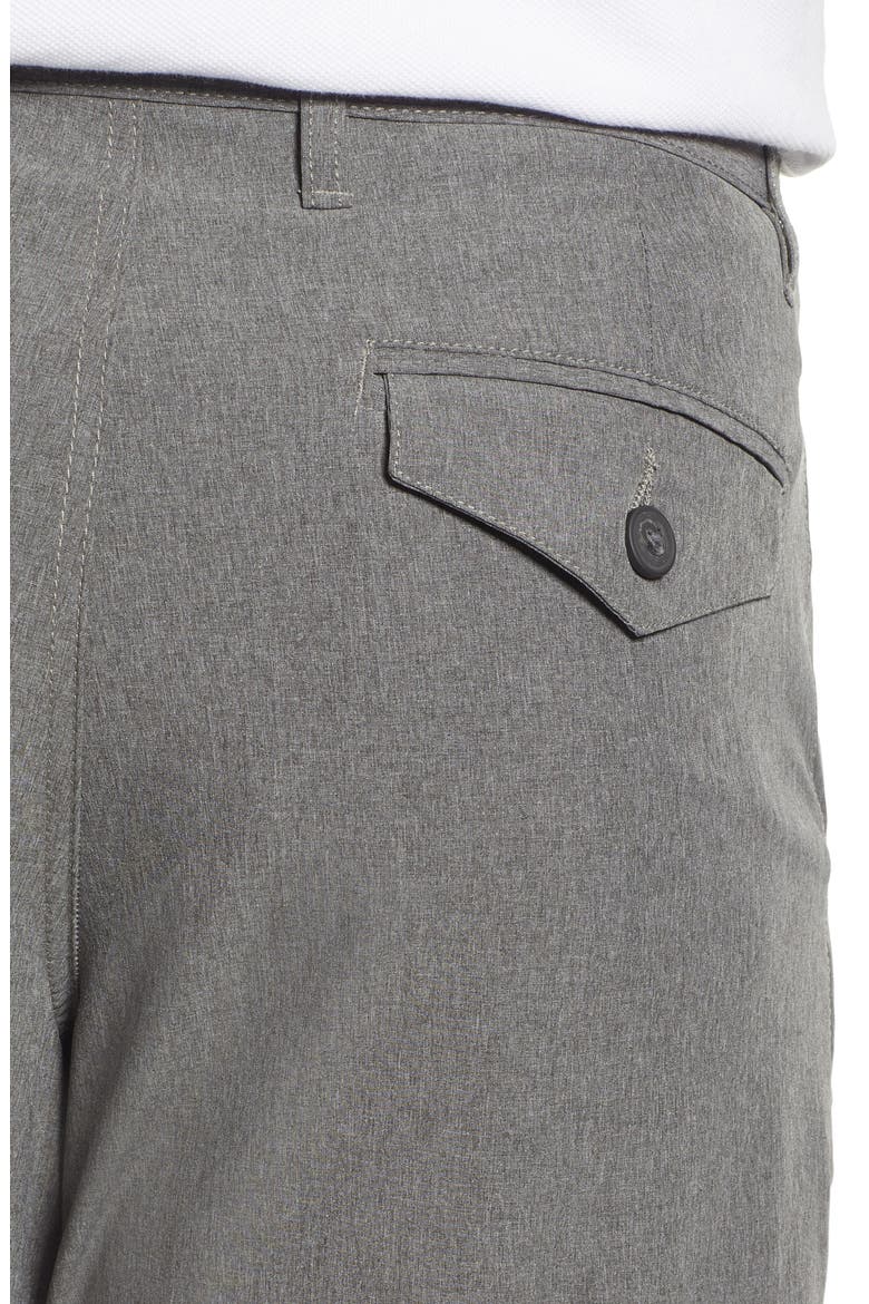 Heathered Stretch Hybrid Shorts, Alternate, color, GREY