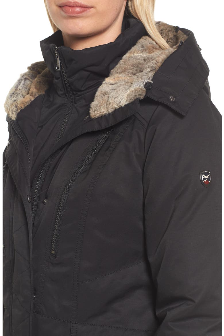 Insulated Parka with Faux Fur Trim, Alternate, color, BLACK