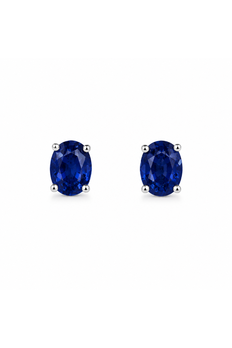 Oval Birthstone Stud Earrings, Main, color, Sapphire