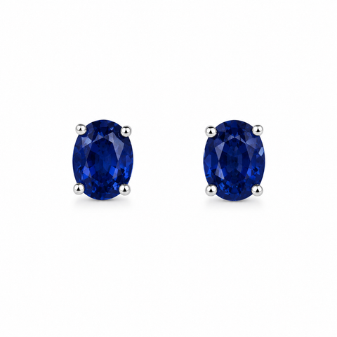 Oval Birthstone Stud Earrings
