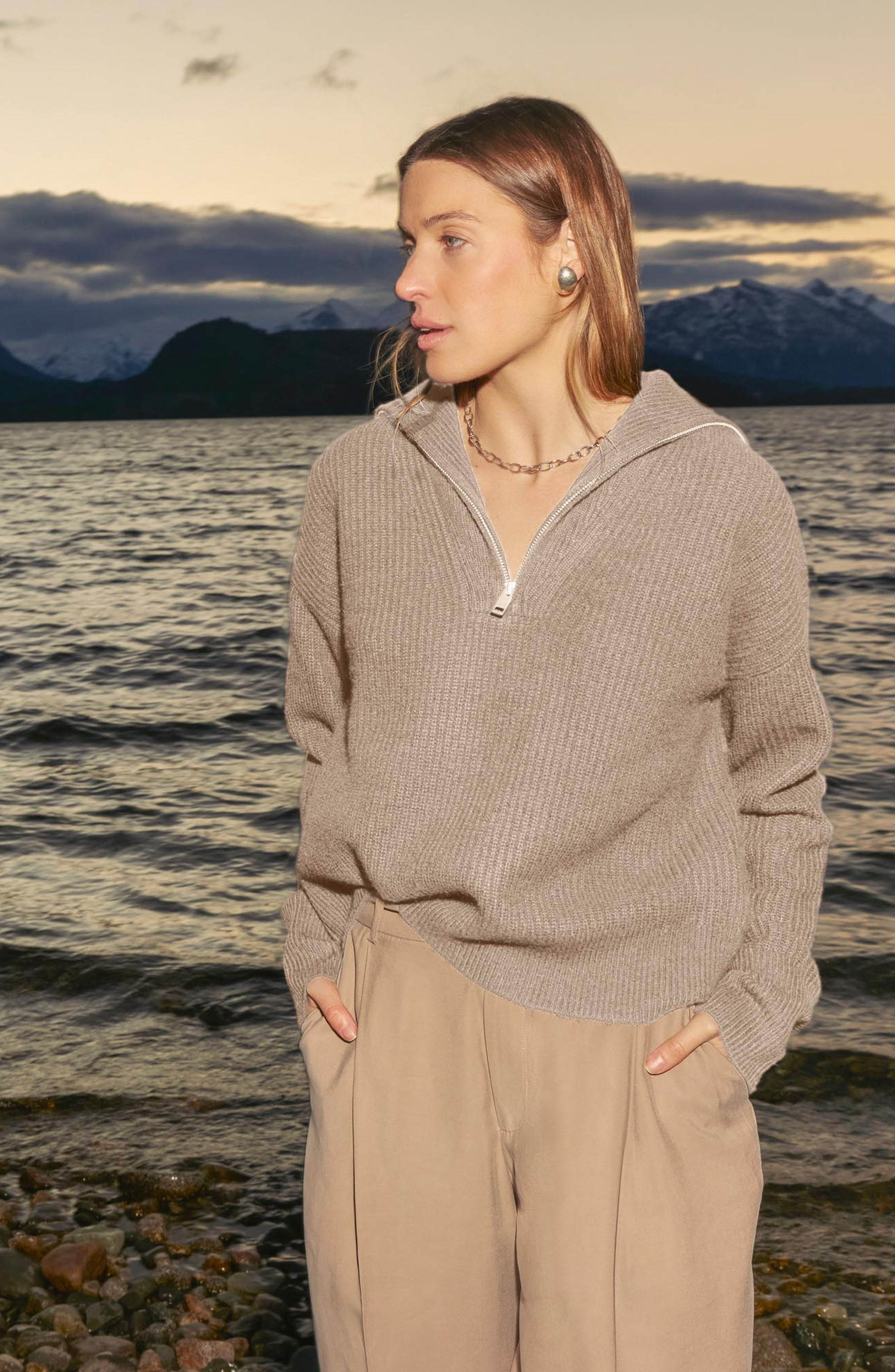 Sophia Cashmere Quarter Zip Pullover - image 5