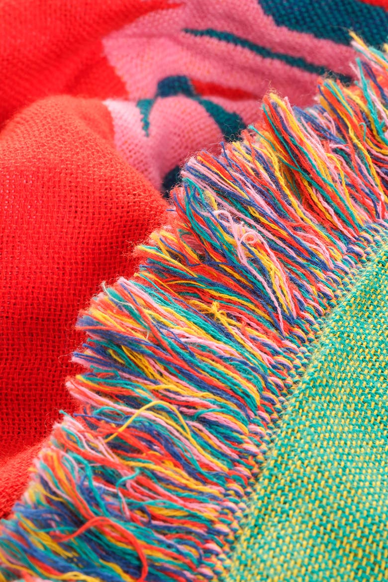 Novelas Fringed Jacquard 100% Cotton Throw Wild 54X71 In, Alternate, color, Medium Green