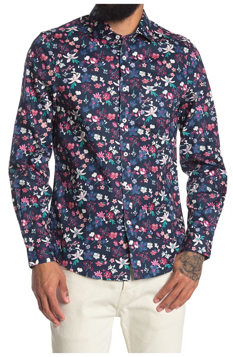 PAISLEY AND GRAY Floral Print Slim Fit Shirt, Main, color, 