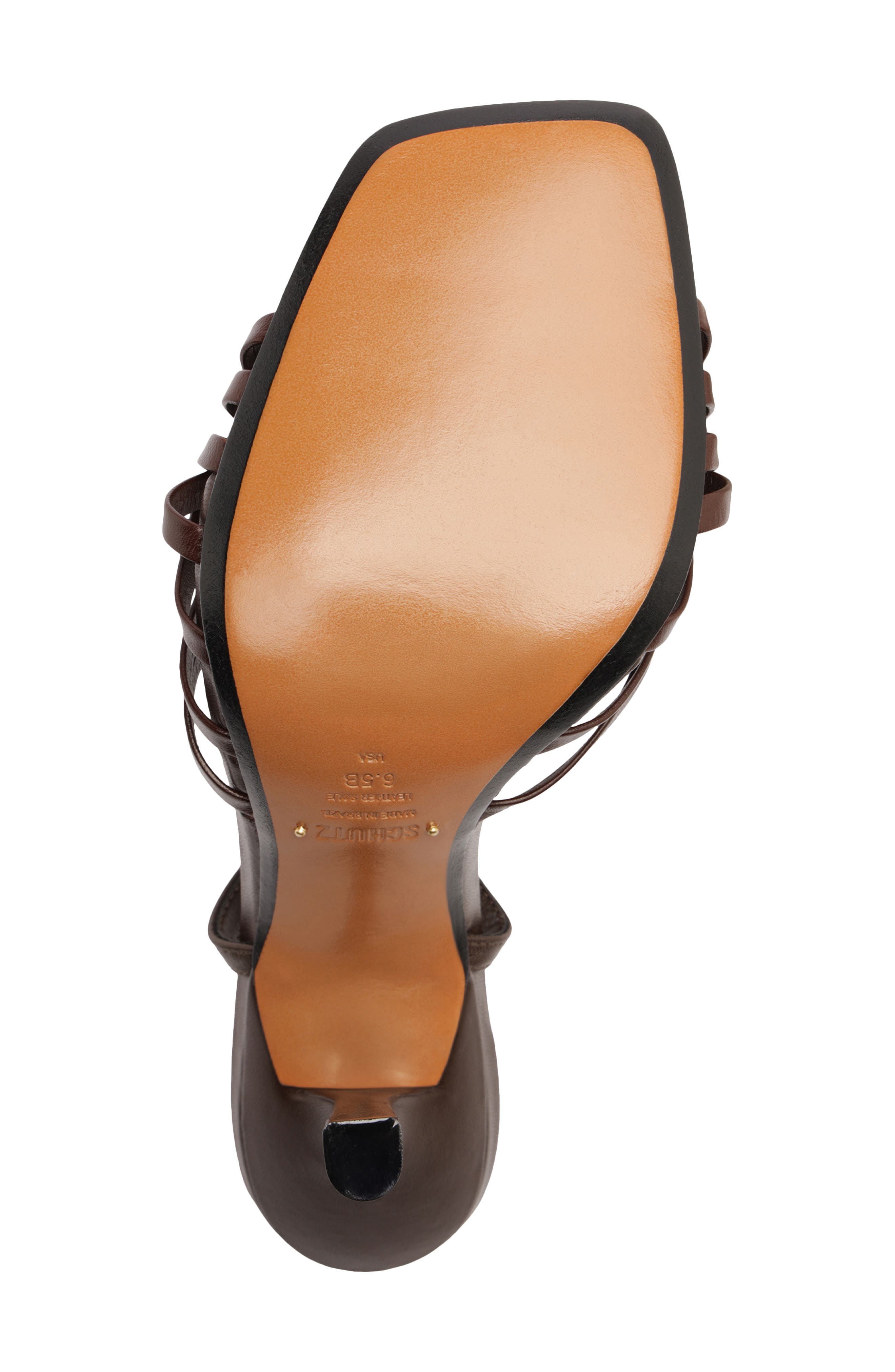 Schutz Tara Ankle Strap Sandal, Alternate, color, Chestnut Brown