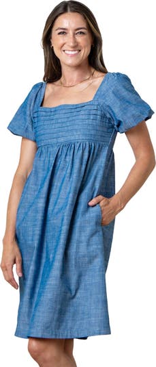 Women's Organic Ruched Chambray Dress