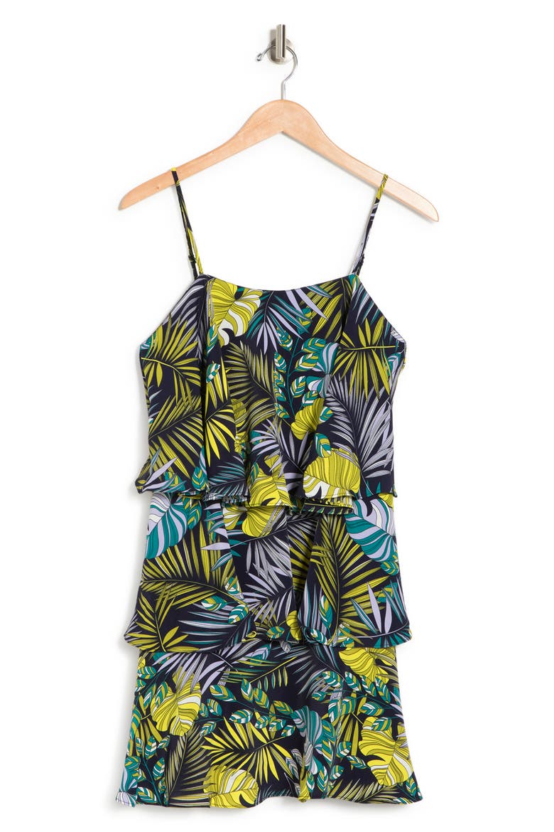 Tiered Mini Dress, Alternate, color, BLUE MULTI