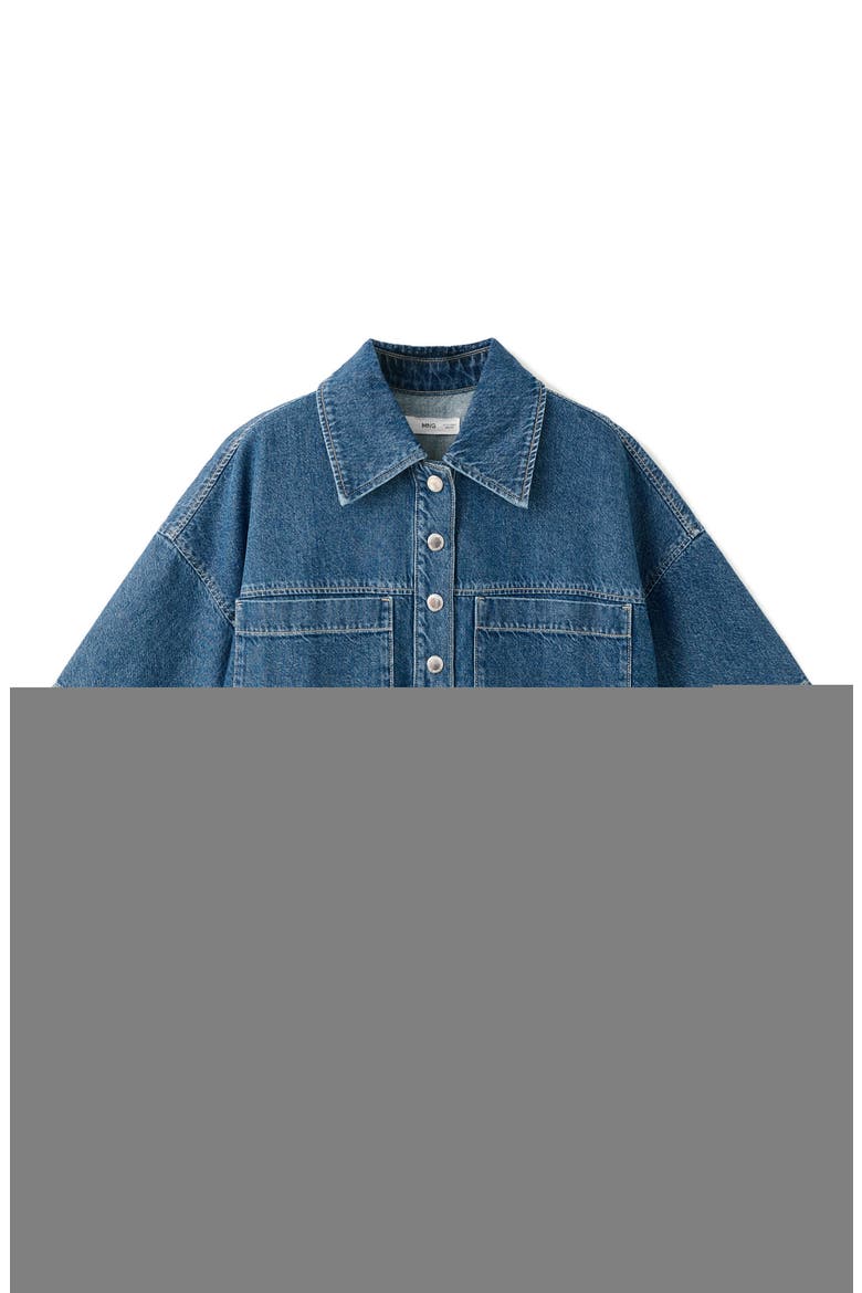 Short Sleeve Denim Shirt, Alternate, color, MEDIUM BLUE