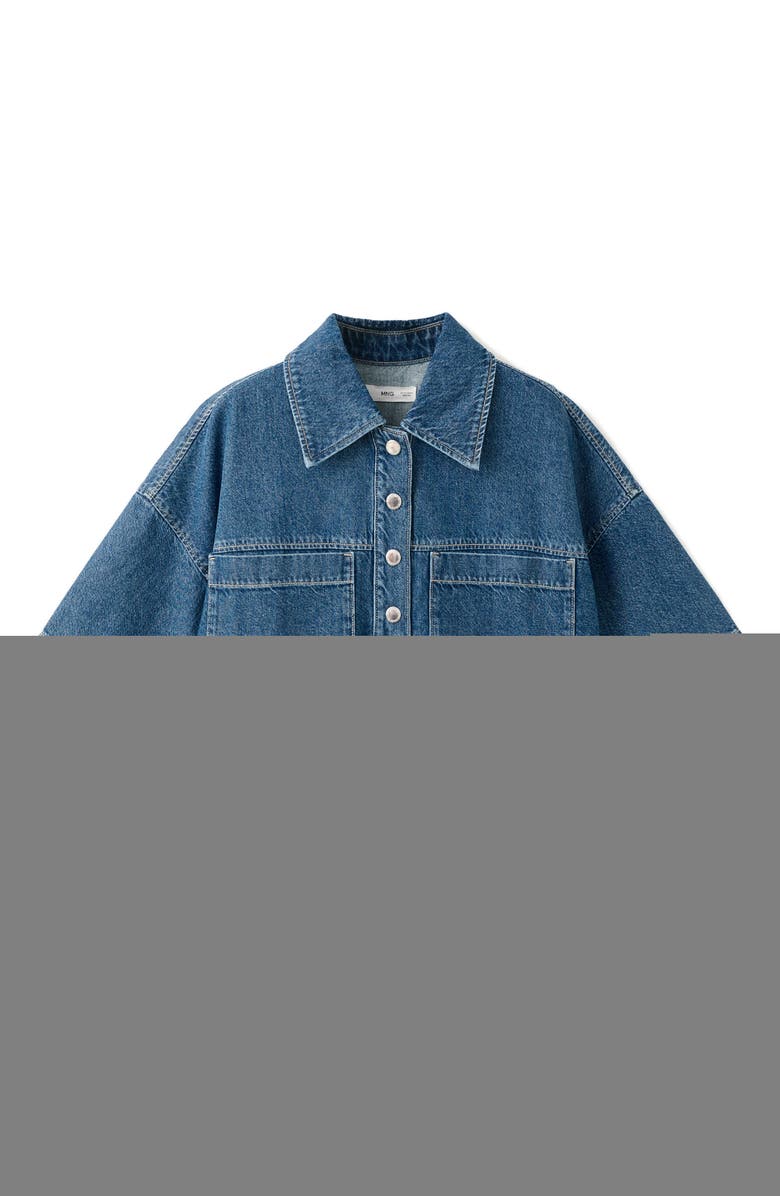 MANGO Short Sleeve Denim Shirt, Alternate, color, 