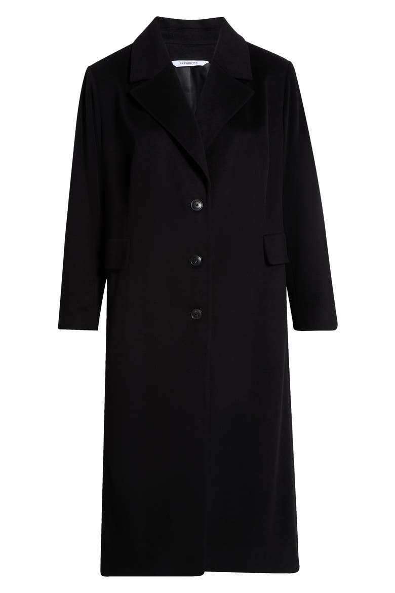 Holland Longline Wool Coat, Alternate, color, BLACK