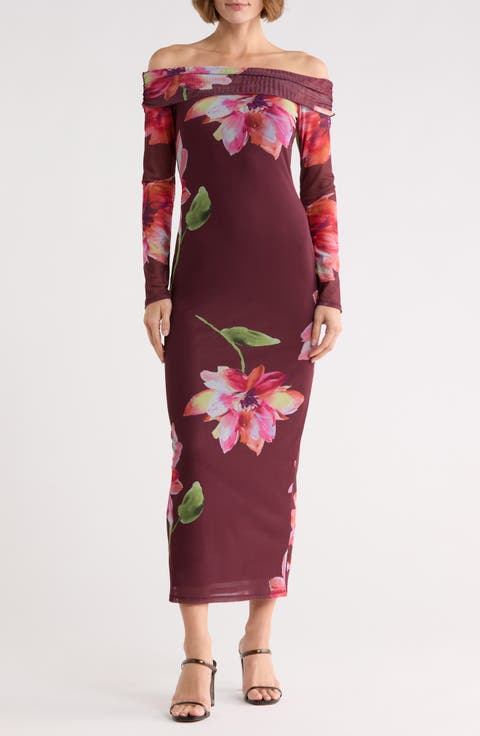 Off Shoulder Maxi Dress