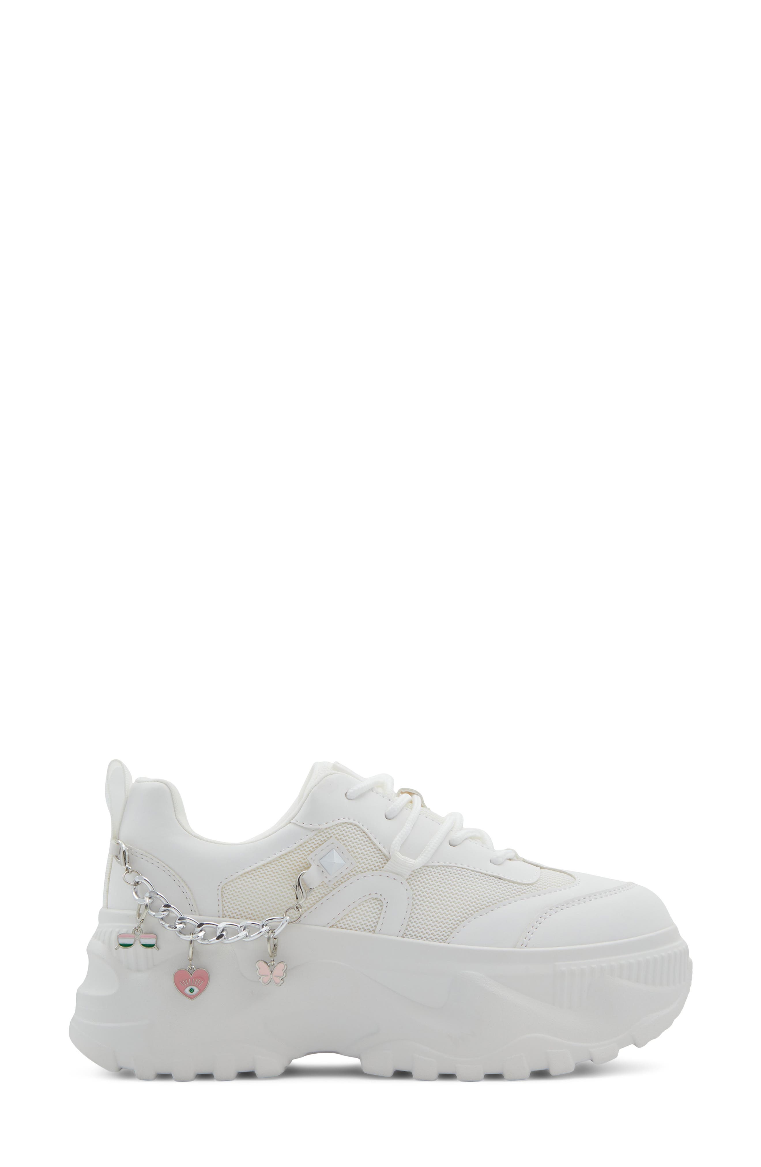 Majorrr Platform Faux Leather Sneaker, Alternate, color, WHITE