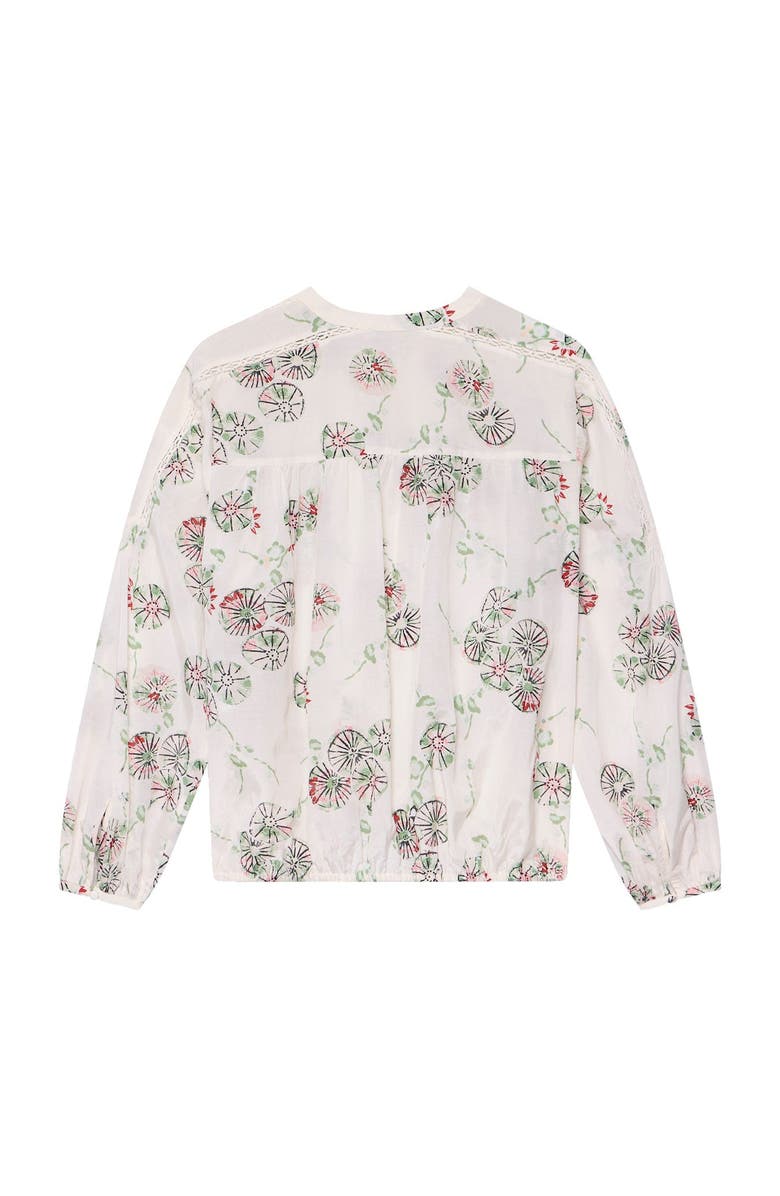 MINT VELVET Floral Smocked Peasant Blouse, Alternate, color, Cream