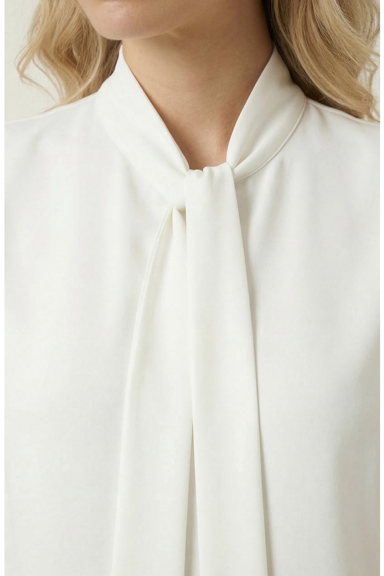 Sleeveless Tie Neck Blouse and Wide Leg Pant Set, Alternate, color, White