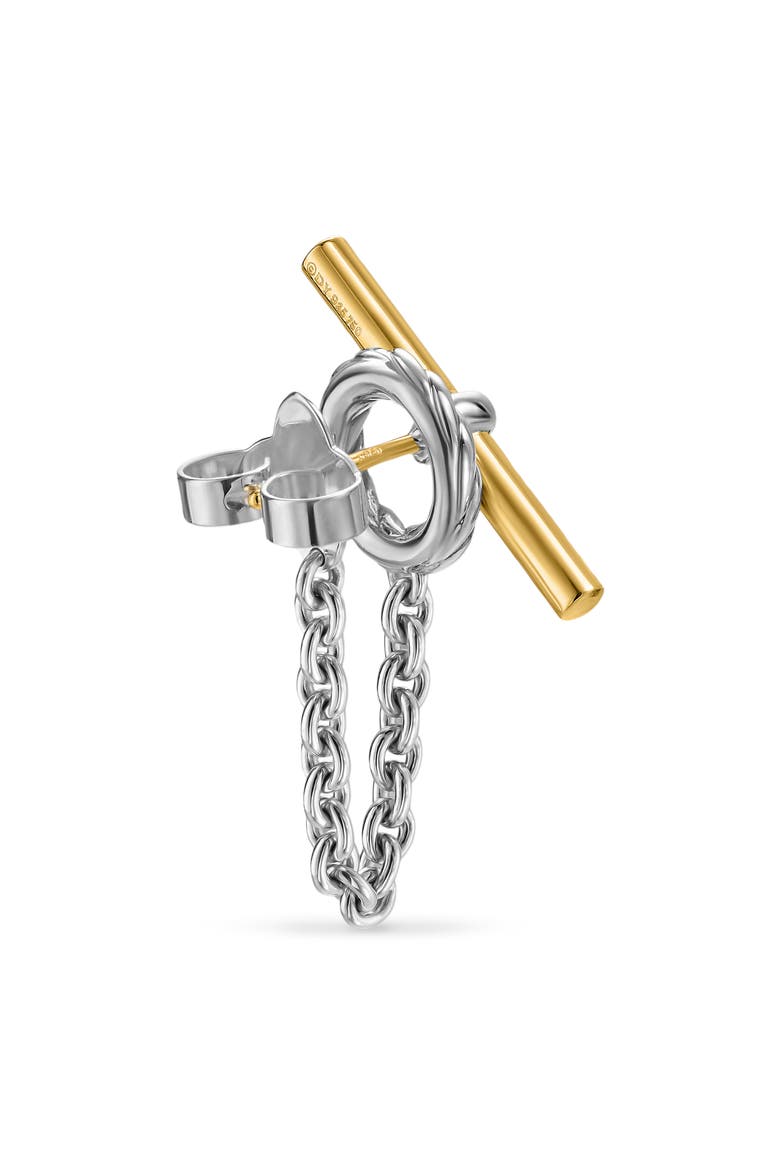 DY Mercer® Bold Toggle Stud Earrings in Sterling Silver with 18K Yellow Gold, 50.4mm, Alternate, color, NO COLOR