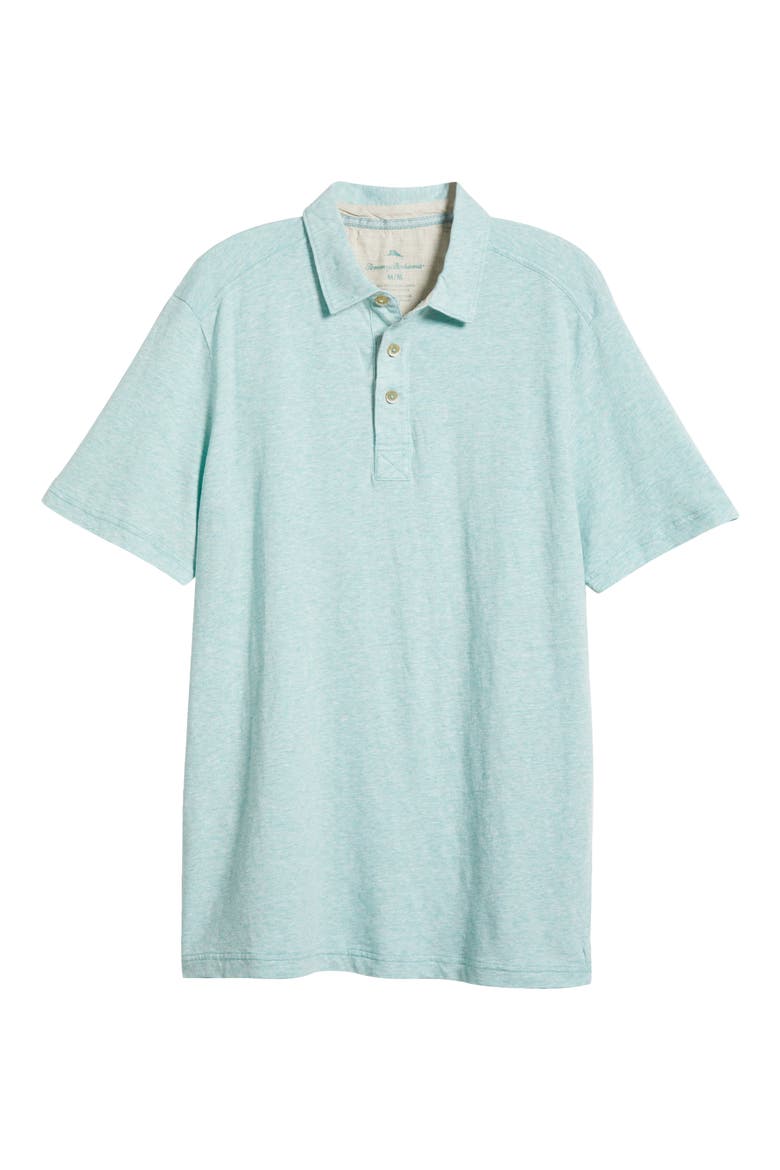 Laurito Beach Cotton & Linen Polo, Alternate, color, MISTY FIELD HEATHER