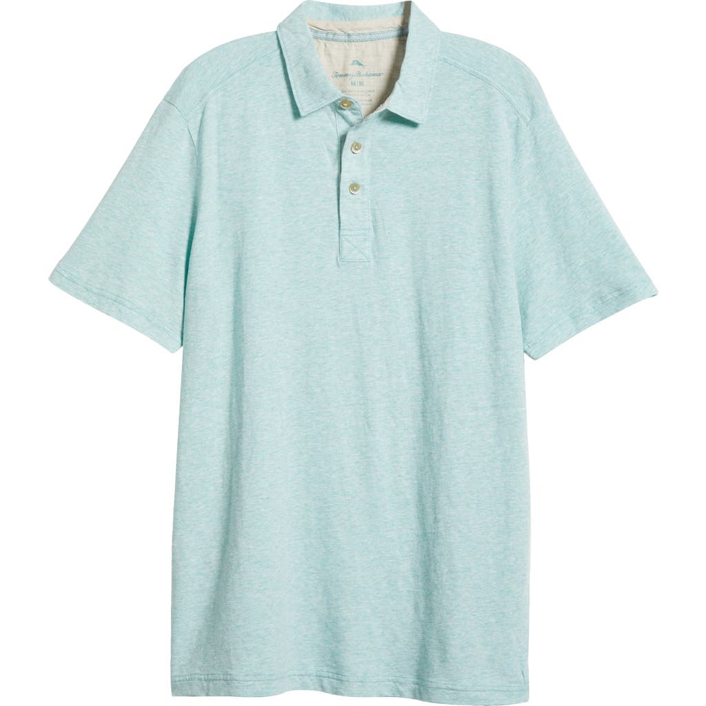 Tommy Bahama Laurito Beach Cotton & Linen Polo In Misty Field Heather
