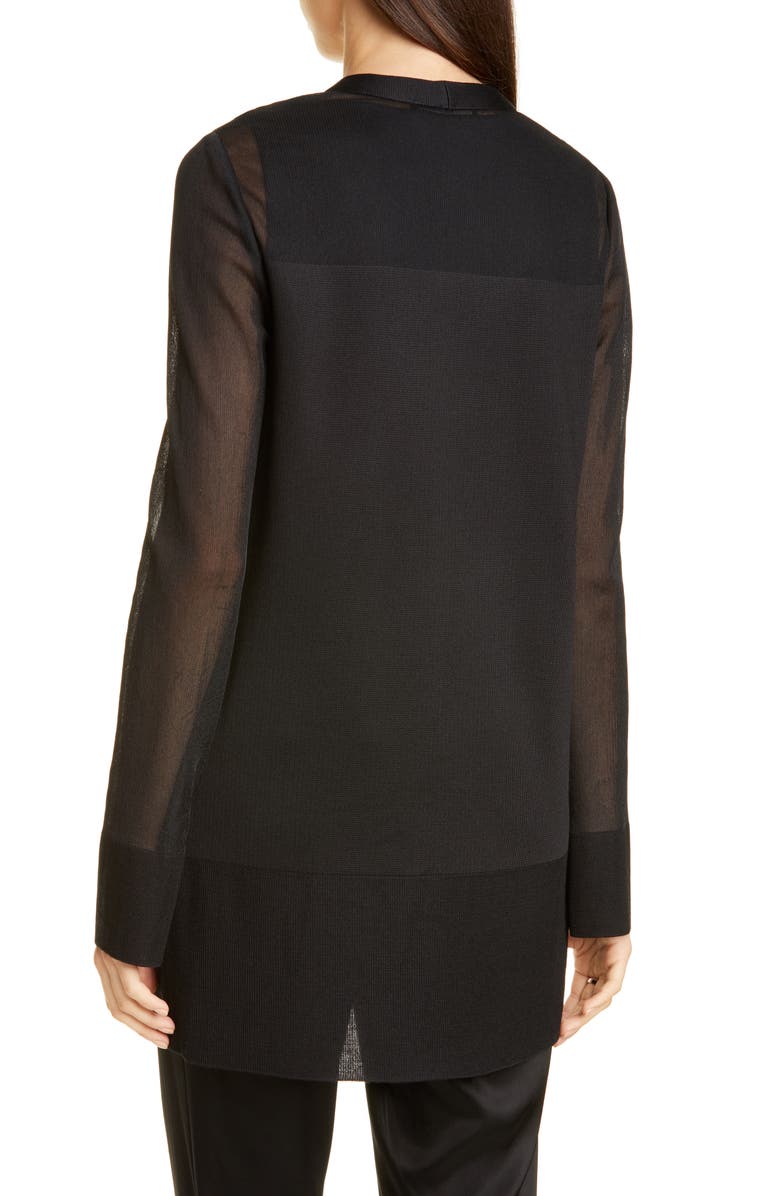 St. John Evening Knit Organza Stitch Cardigan, Alternate, color, 