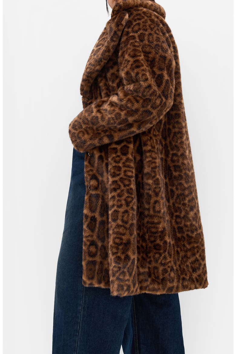 Remi Leopard Faux Fur Coat, Main, color, LEOPARD