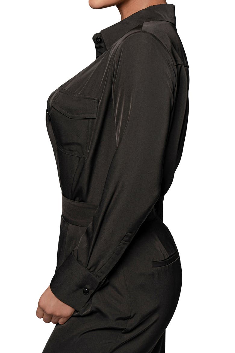Misty Button-Up Shirt, Alternate, color, BLACK