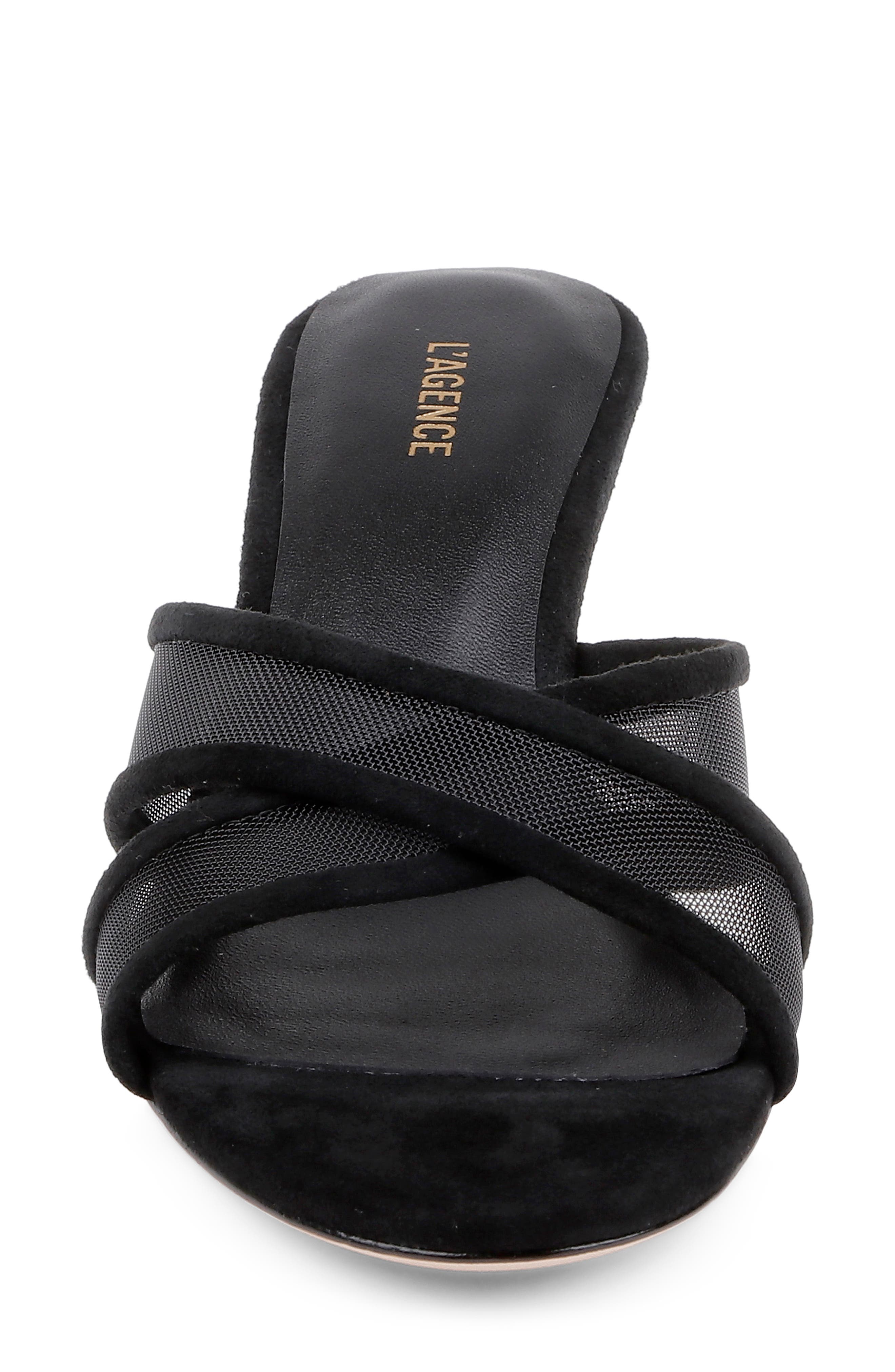 L'AGENCE Padua Slide Sandal, Alternate, color, Black Mesh