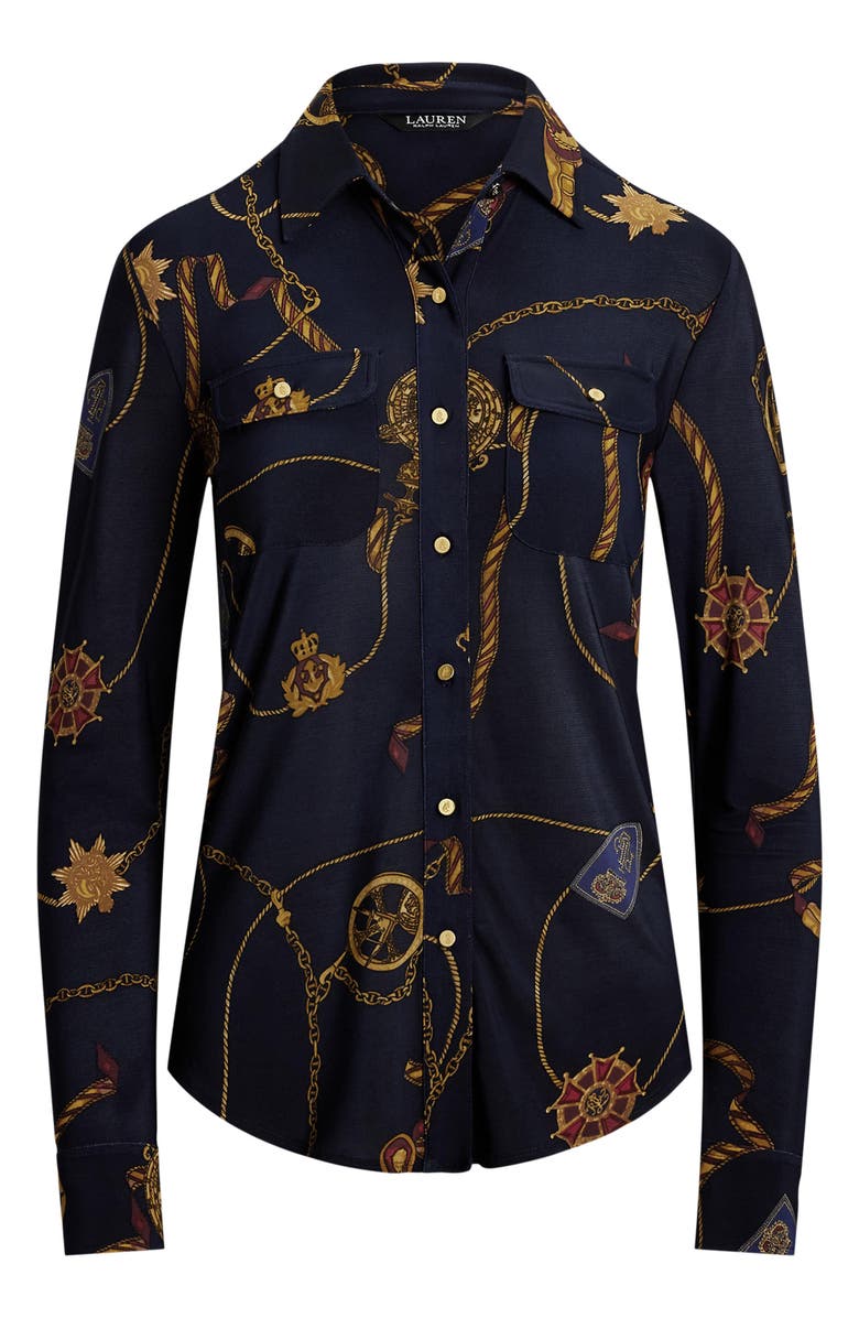 Lauren Ralph Lauren Medallion Print Button-Up Shirt, Alternate, color, 