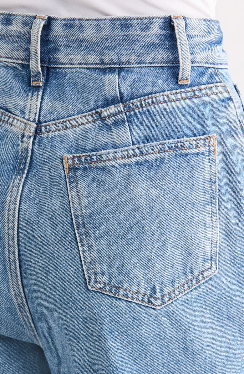 Good American The Khloé High Waist Ripped Denim Straight Leg Jeans, Alternate, color, Indigo1092