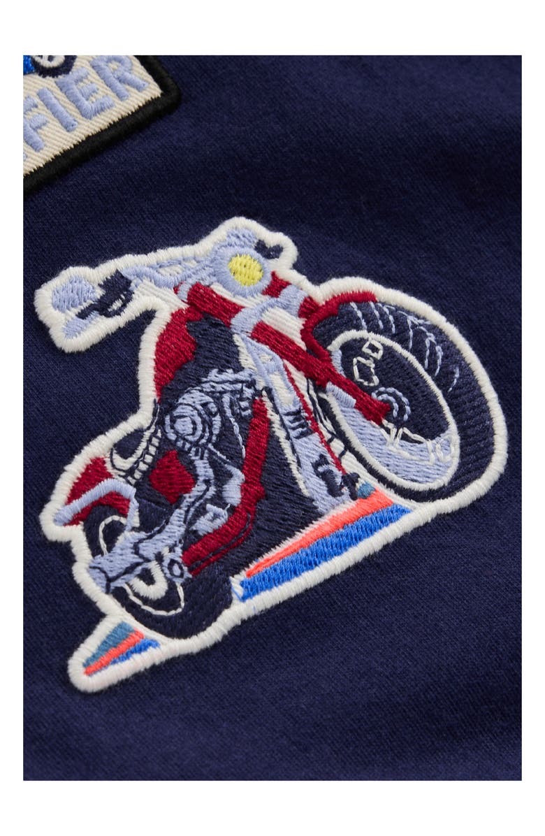 Mini Boden Kids' Short Sleeve Badge T-Shirt, Alternate, color, Navy Cars