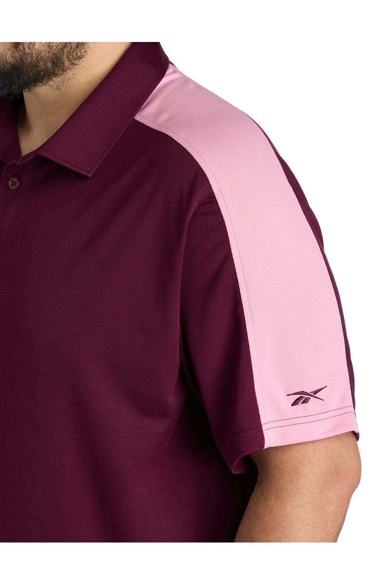 Reebok Big & Tall Colorblocked Polo Shirt, Alternate, color, Black Cherry