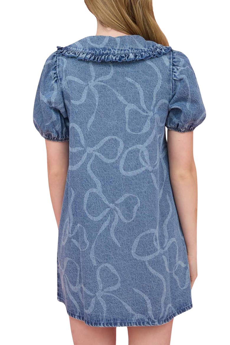 Bow Denim Minidress, Alternate, color, DENIM
