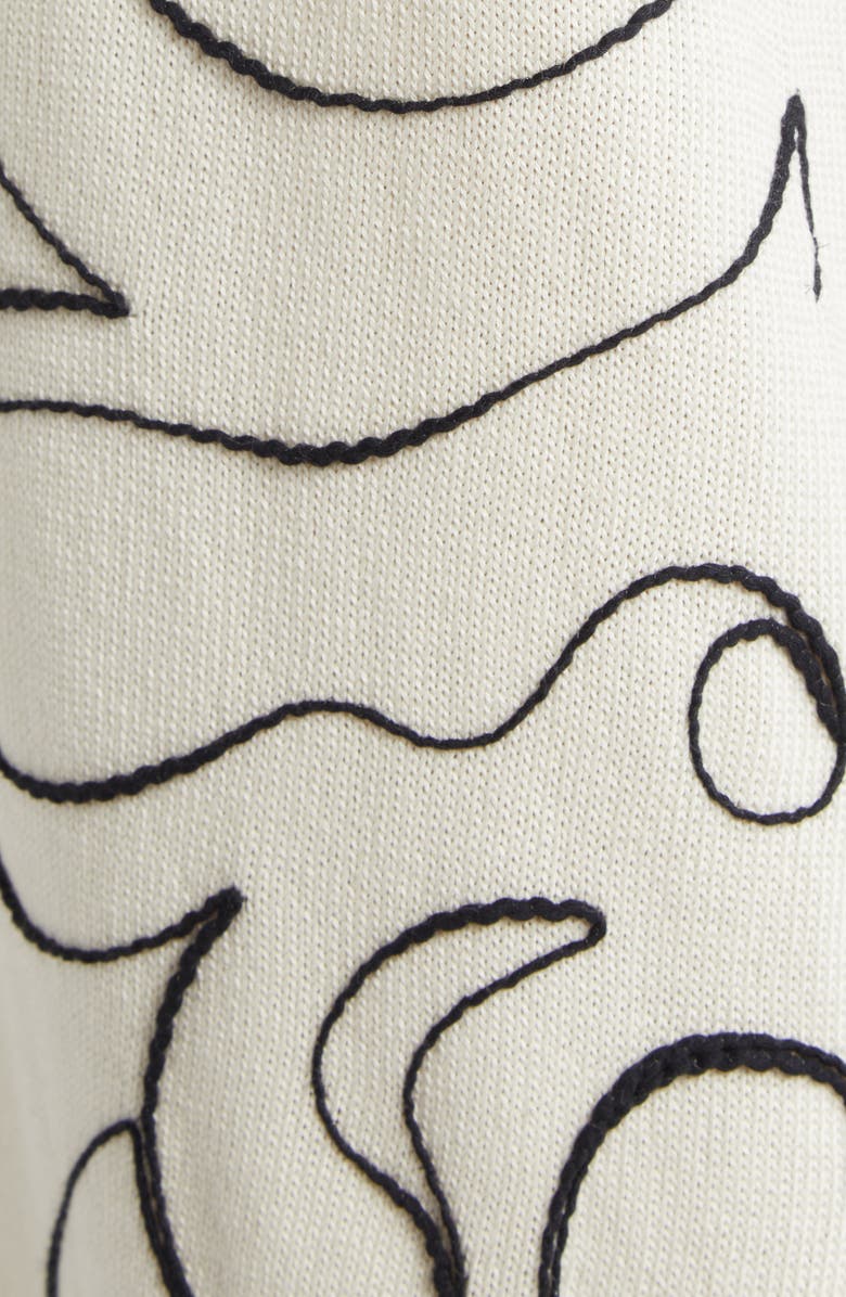 Marimekko Helmi Baluns Embroidered Cotton Dress, Alternate, color, White Dark Grey