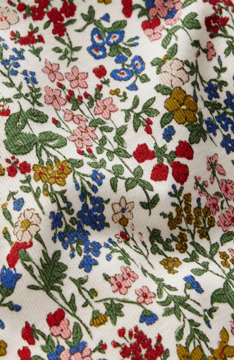 Mini Boden Kids' Print Fitted Two-Piece Cotton Pajamas, Alternate, color, Soft Ivory Floral
