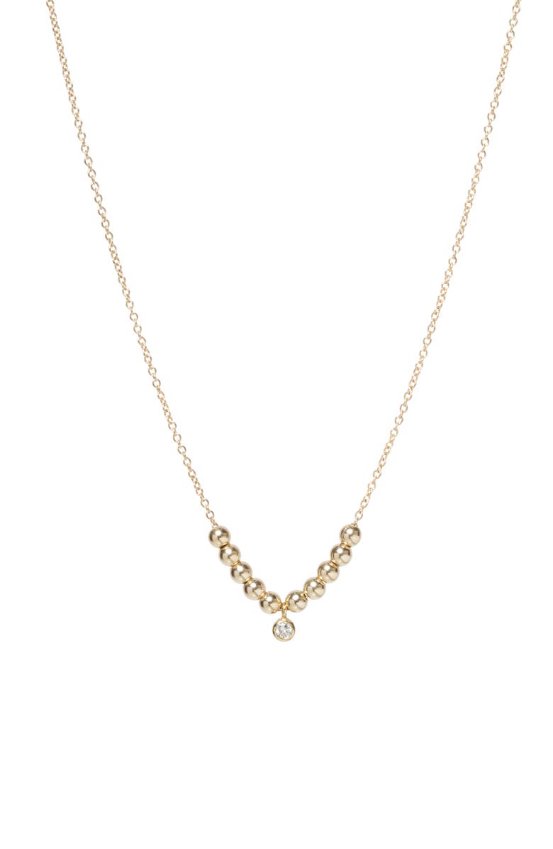 Zoë Chicco Diamond Charm Beaded Necklace, Main, color, 