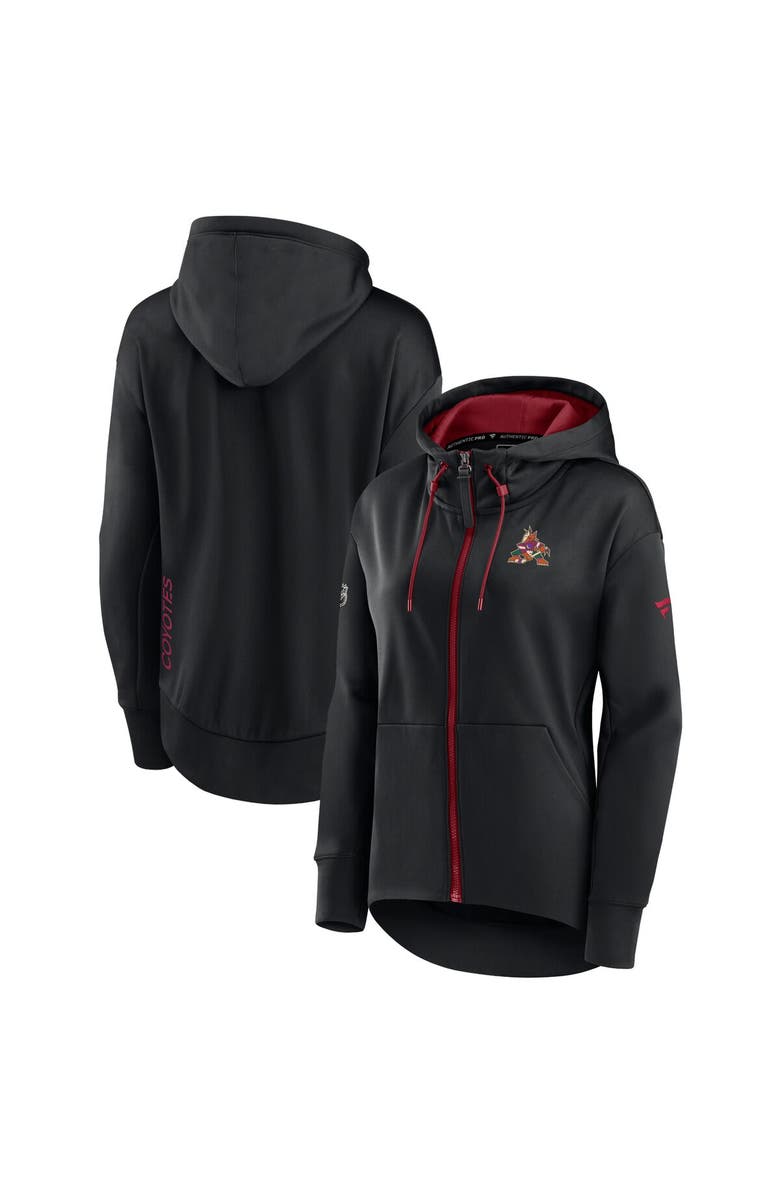 FANATICS Women's Fanatics Branded Black Arizona Coyotes Authentic Pro Rink Full-Zip Hoodie, Main, color, Black